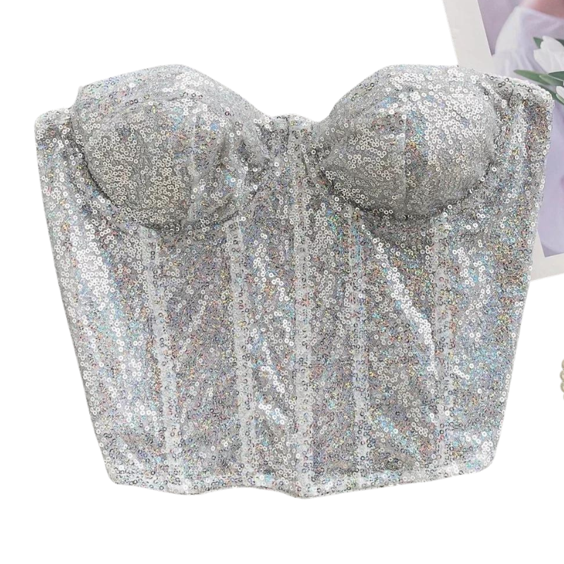 Bustier Sequin blanc