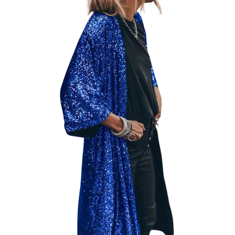 Gilet long pailleté femme hotsell