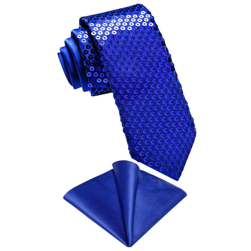 Cravate Bleu Paillette Homme Femme