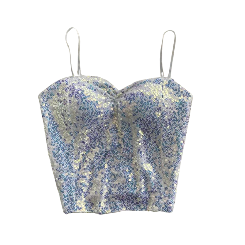 Bustier à Paillettes Bretelles Strass Paillettes – Strass-Paillettes