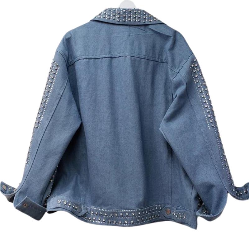 Veste Jean Bleu Clair Strass