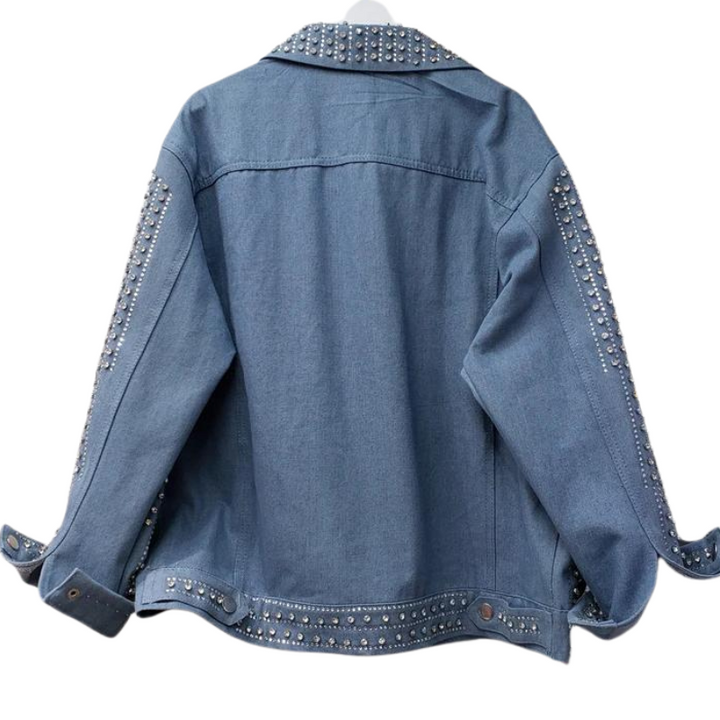 Veste Jean Bleu Clair Strass