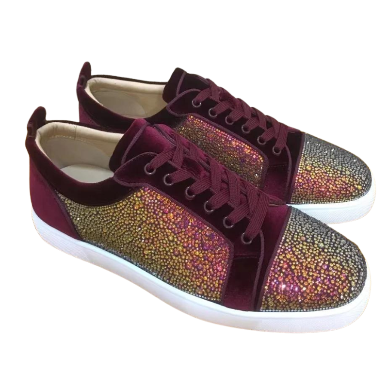 Chaussure Daim Bordeaux Strass