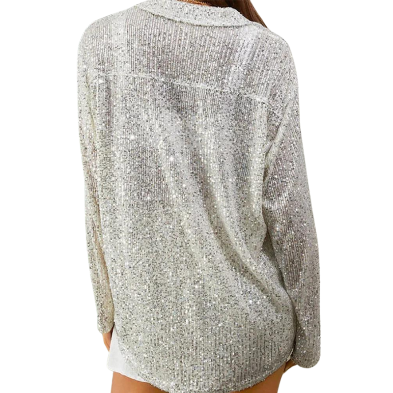 Chemise Argenté Sequin Femme