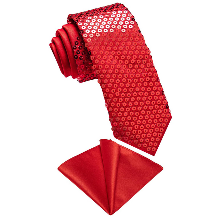 Cravate Rouge Paillette Homme Femme