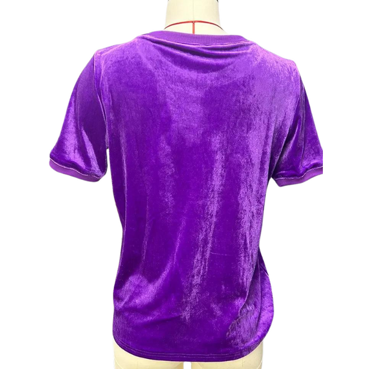 T Shirt Paillette Violet Velours Mardi Gras dos