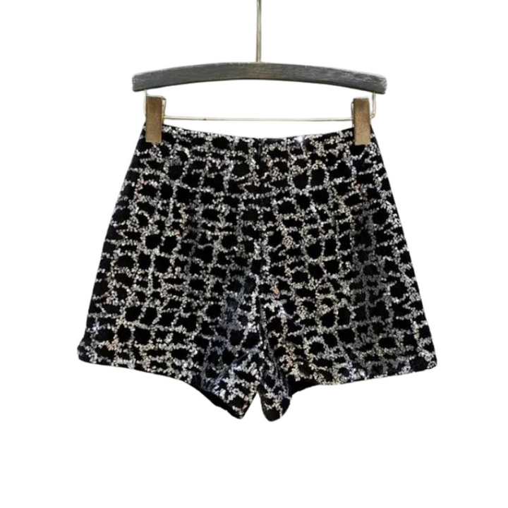 Short Paillette Quadrillé Femme