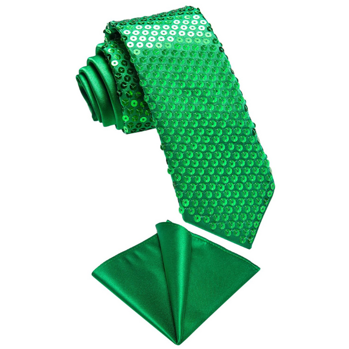 Cravate Vert  Paillette Homme Femme