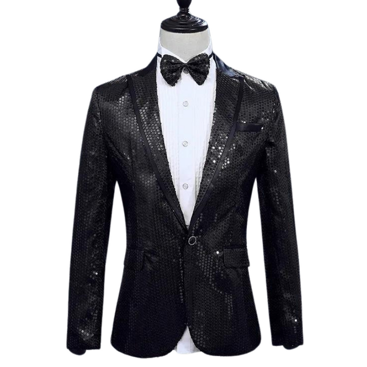 Veste Costume Paillette Pour Homme noir