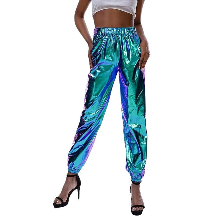 Pantalon Bleu Brillant Femme