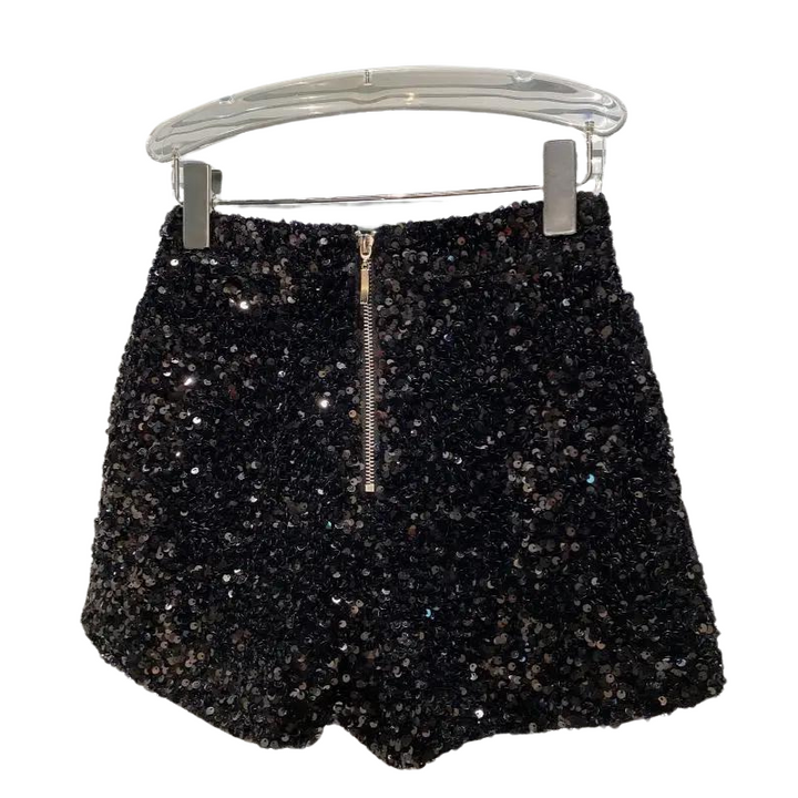 Short Noir Court Paillette Femme