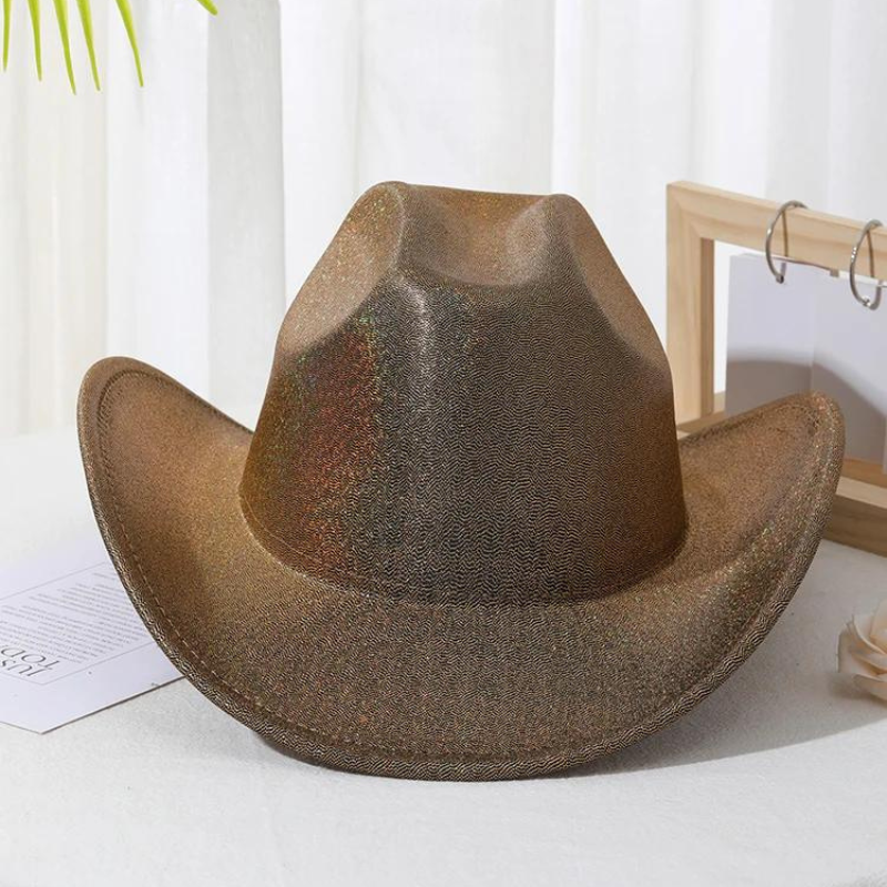 Chapeau Cowboy Paillette Brun