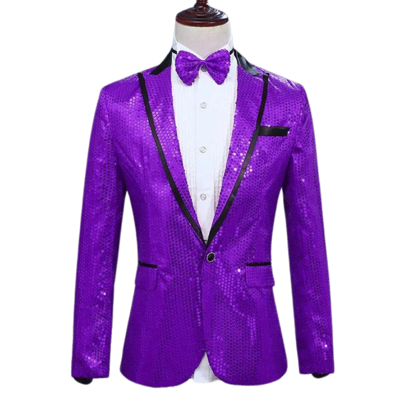 Veste Costume Paillette Pour Homme violet