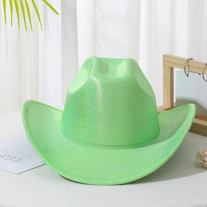 Chapeau Cowboy Paillette Vert