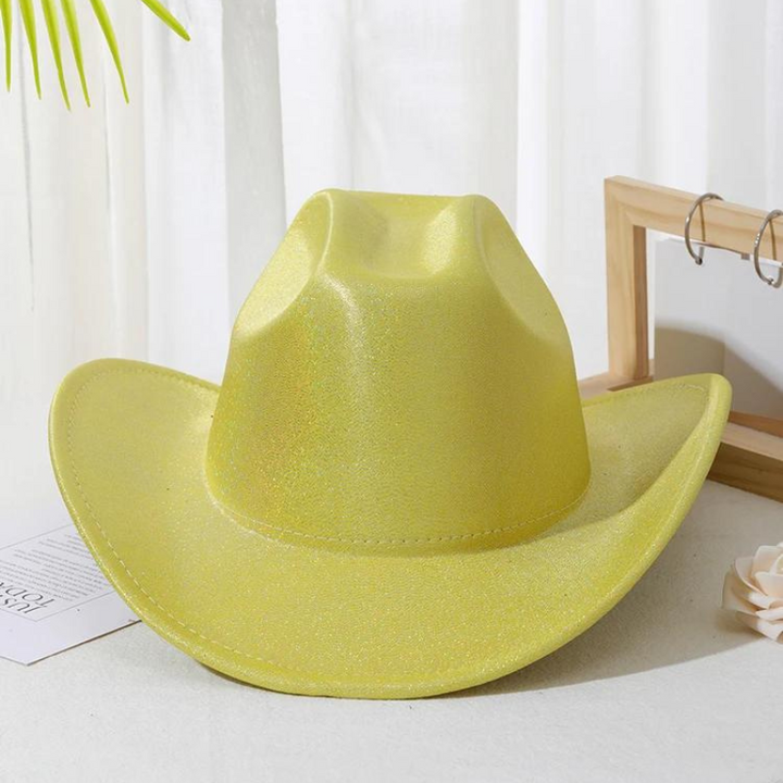 Chapeau Cowboy Paillette Jaune