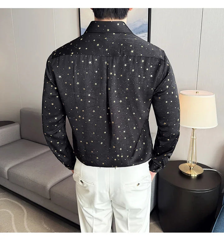 Chemise Etoiles Pailletées Dorées Homme