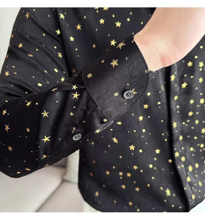 Chemise Etoiles Pailletées Dorées Homme