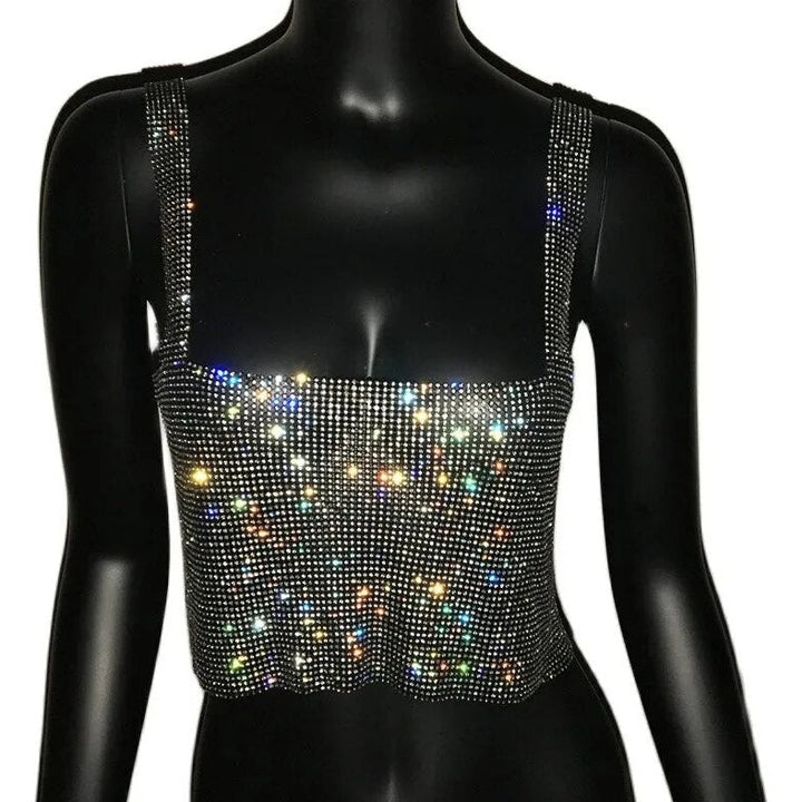 Top Strass Dos Ouvert