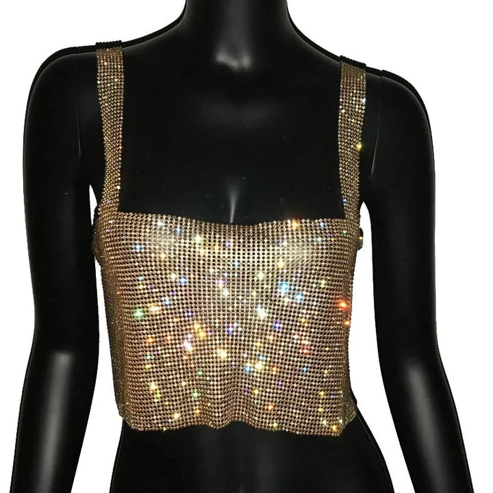 Top Strass Dos Ouvert