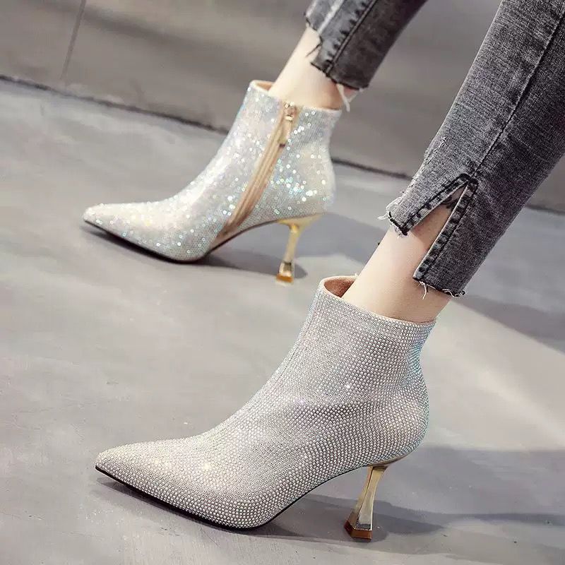 Bottines Paillettes Pointues