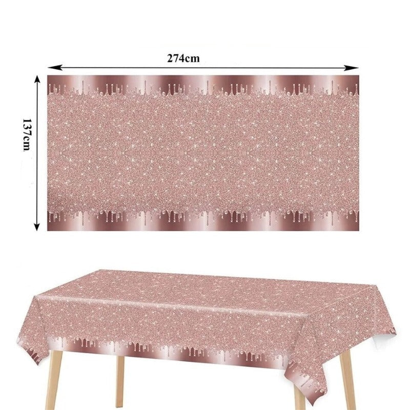 Chemin de Table Paillettes Roses et Accessoires